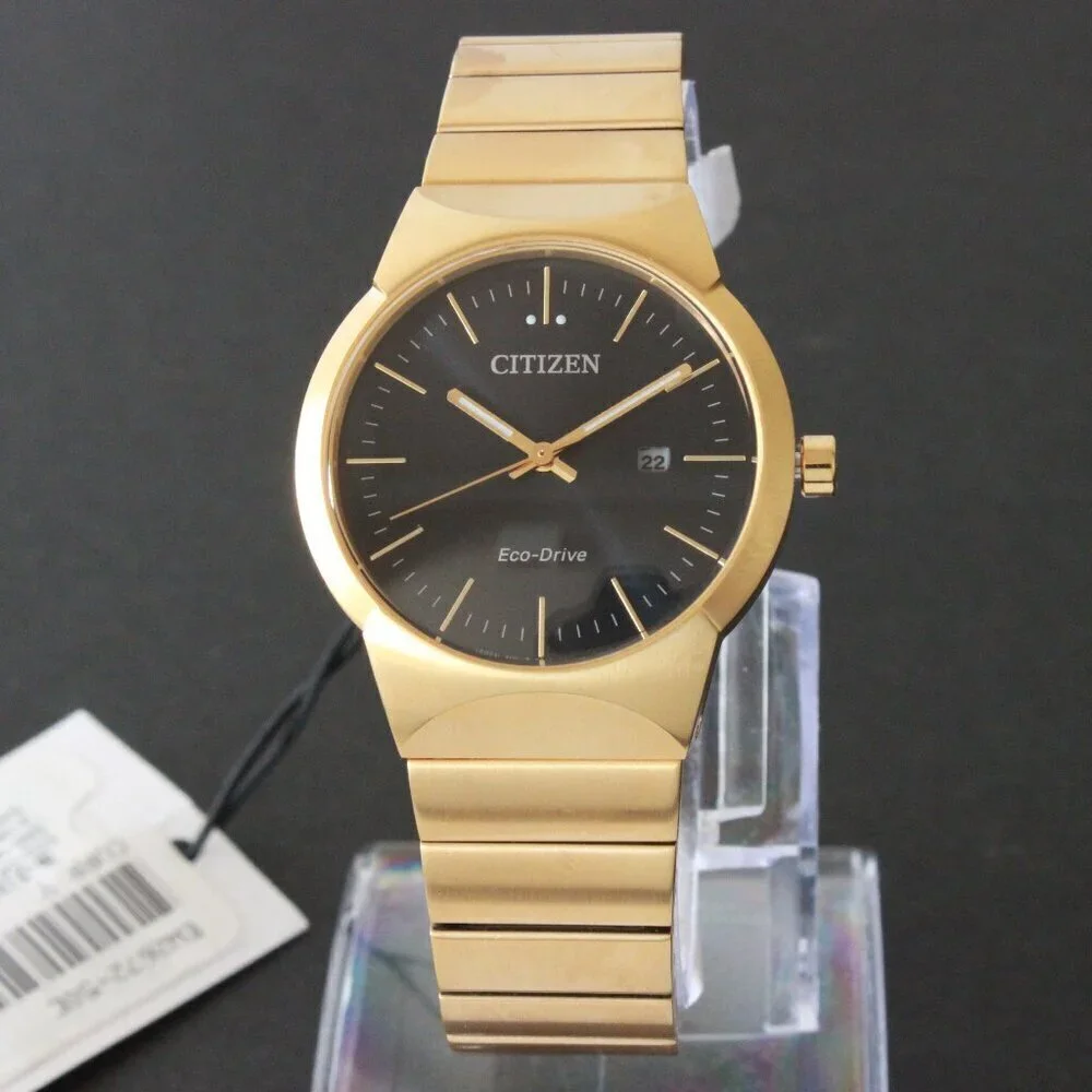 Citizen Eco-Drive Women's Gold Tone Watch Black Dial 32MM Watch